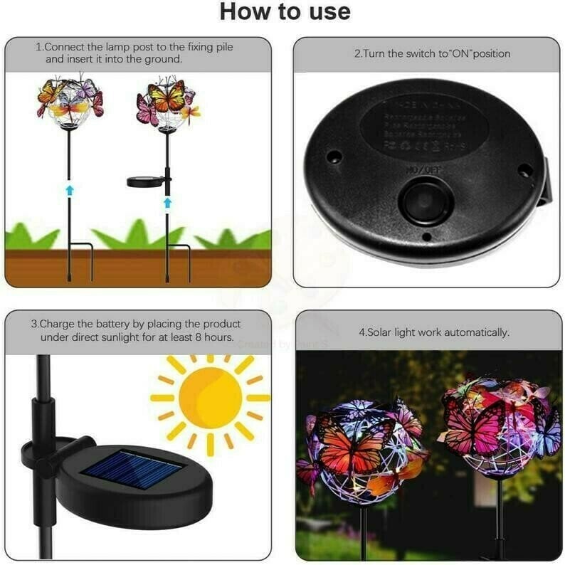 🔥Buy 1 get 1 free- Sale Ends In Today🔥Solar Stake Lights Butterflies Decor Lights (