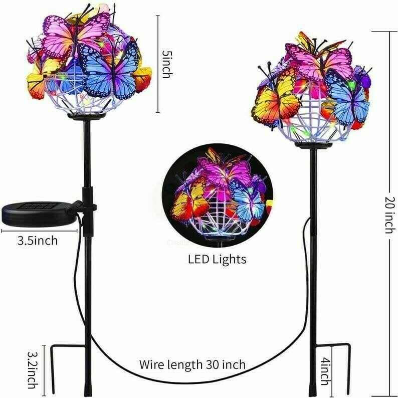 🔥Buy 1 get 1 free- Sale Ends In Today🔥Solar Stake Lights Butterflies Decor Lights (