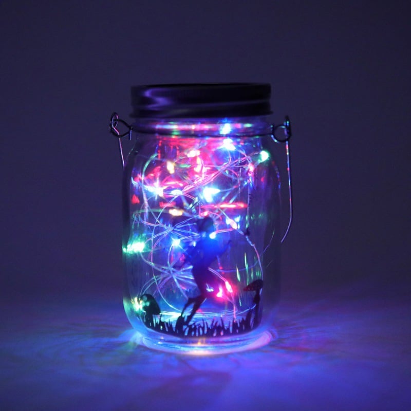 Last Day 49% OFF-Handmade Solar 20 LED Lights Fairy Firefly Starry Jar Lights