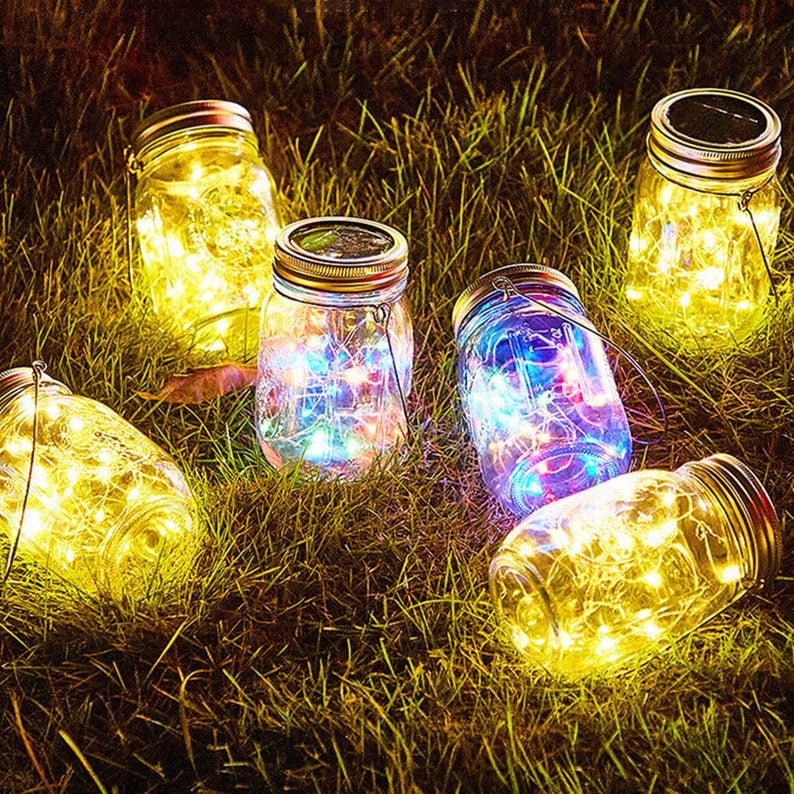 Last Day 49% OFF-Handmade Solar 20 LED Lights Fairy Firefly Starry Jar Lights