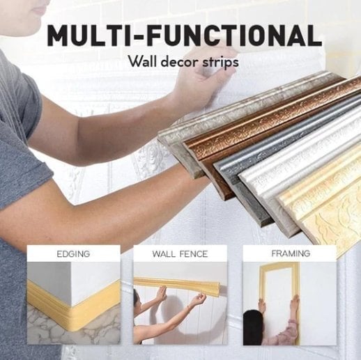 🔥 Self-Adhesive Environmental Protection 3D Wall Edging Strip (7.55 FEET/ROLL)