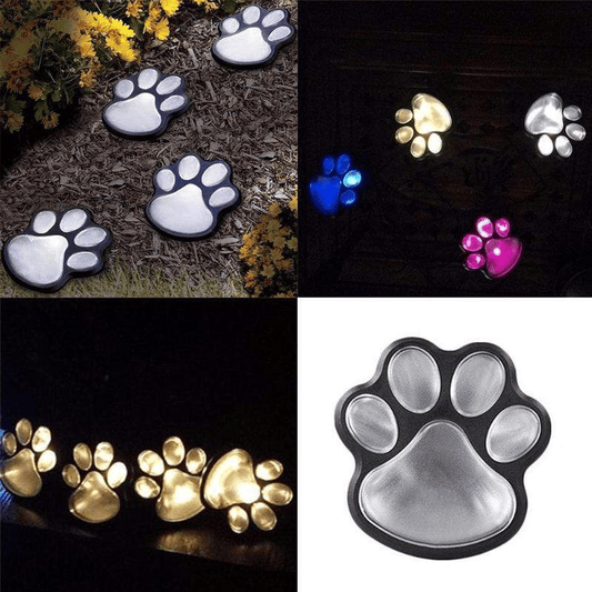 Solar-Powered Paw Print Lights