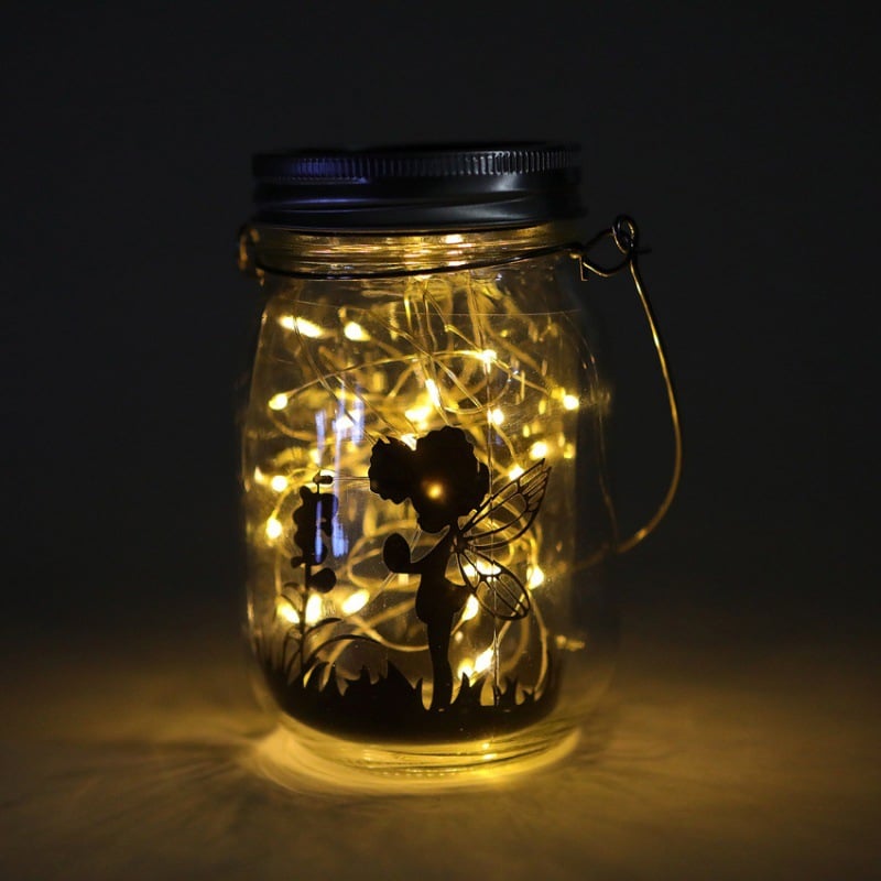 Last Day 49% OFF-Handmade Solar 20 LED Lights Fairy Firefly Starry Jar Lights