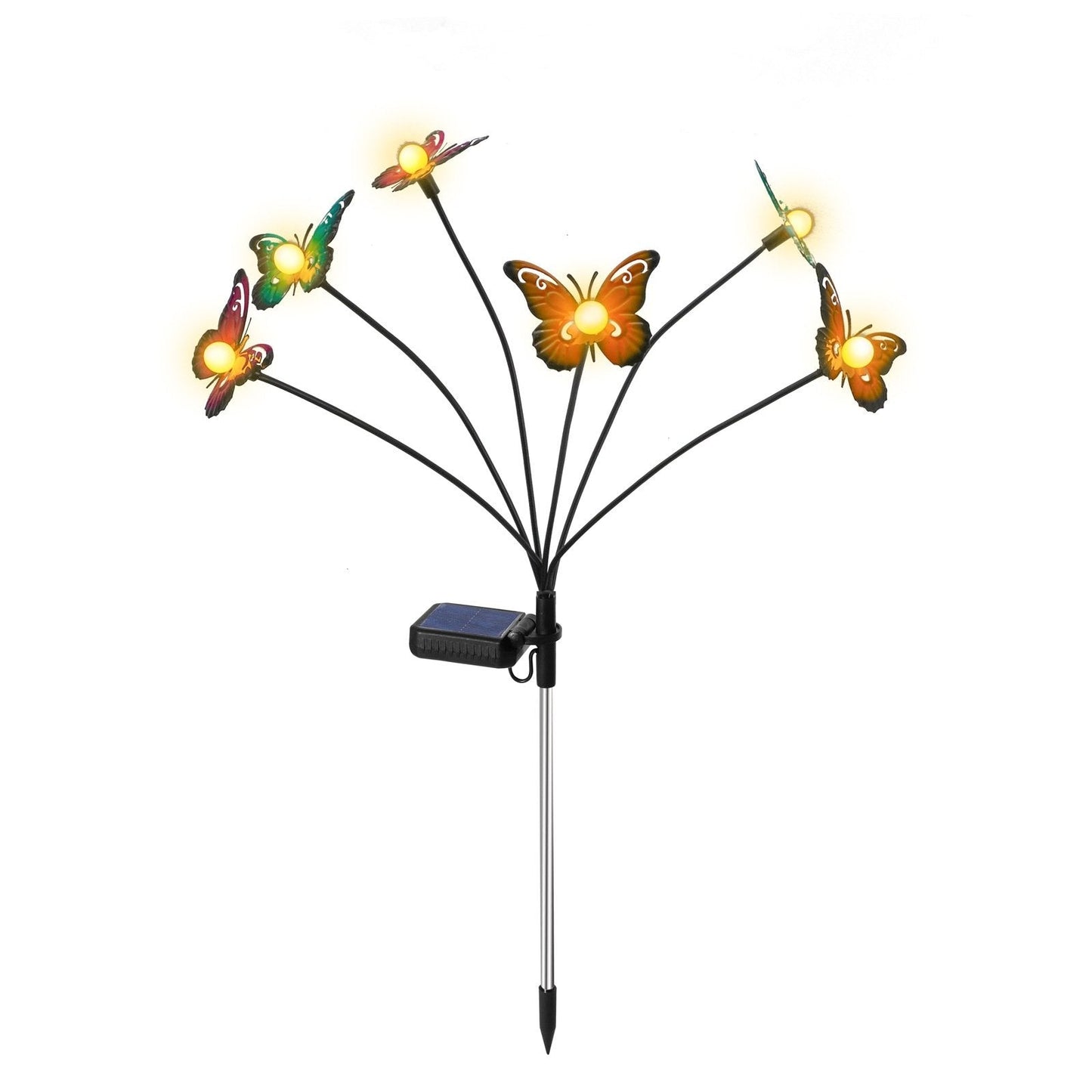 Waterproof Solar Powered Metal Butterflies Starburst Swaying Lights