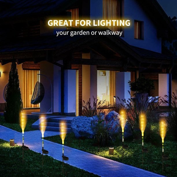 🔥Last Day 49% OFF - Solar Garden Lights Fiber Optic Reed Light