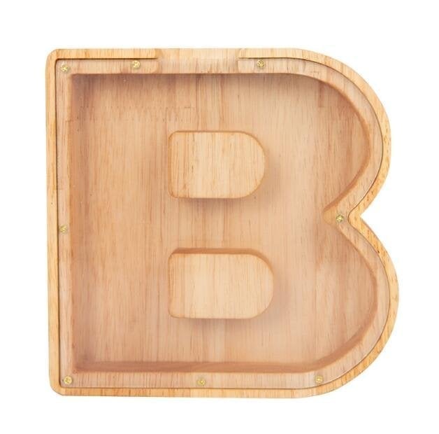 (🔥Summer Hot Sale Now-48% Off) Personalized Wooden Letter Piggy Bank - FREE SHIPPING