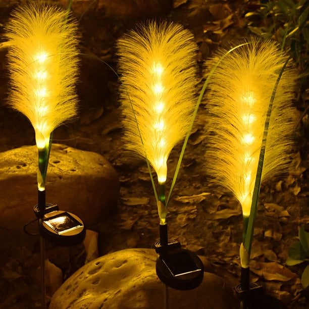 🔥Last Day 49% OFF - Solar Garden Lights Fiber Optic Reed Light